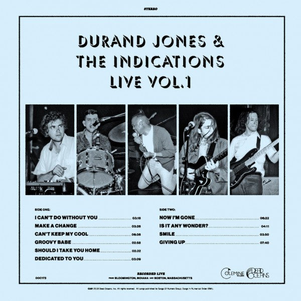 Durand Jones & The Indications Live - Front Cover
