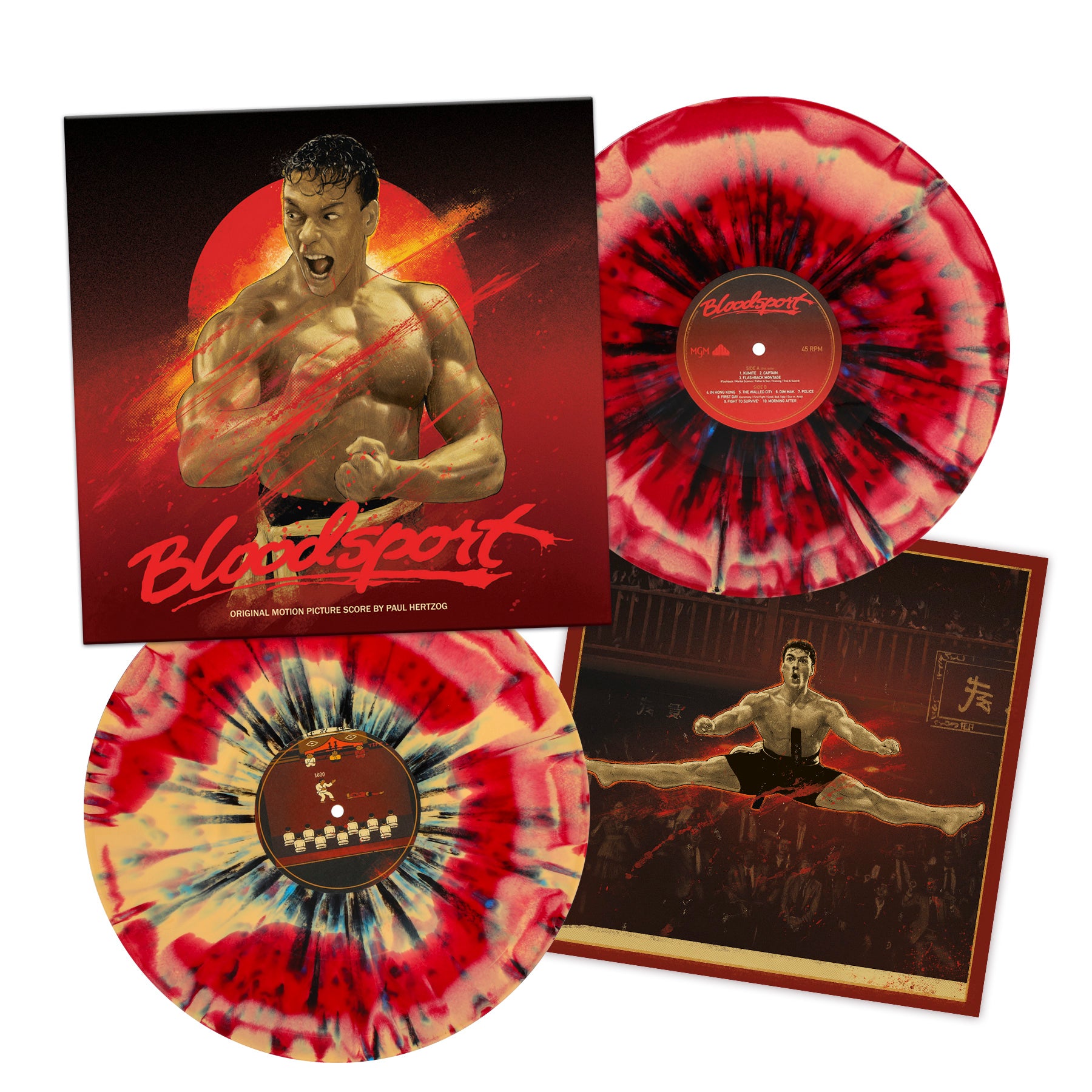BLOODSPORT/VINYLE TOURBILLON ROUGE ET OS AVEC ECLABOUSSURES BLEUES ET NOIRES - Front Cover