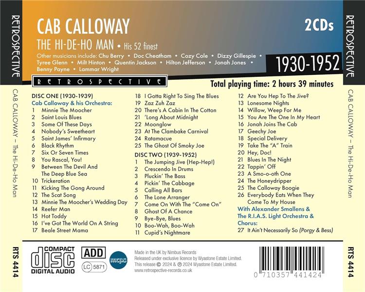Cab Calloway - The Hi-De-Ho-Man : His 52 Finest 1930-1952 - Front Cover