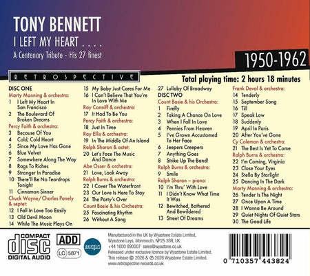 Tony Bennett: I Left My Heart... - Front Cover