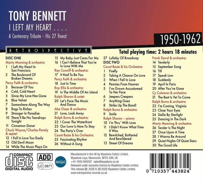 Tony Bennett: I Left My Heart... - Front Cover