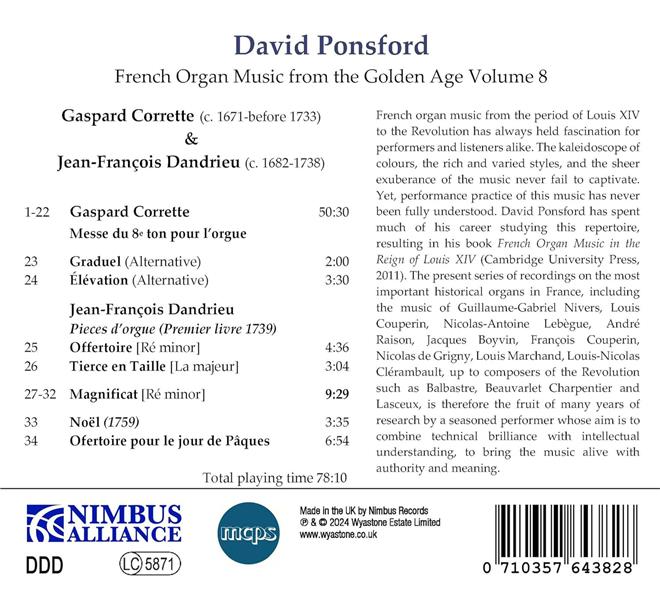 French Organ Music From The Golden Age Volume 8 - Front Cover