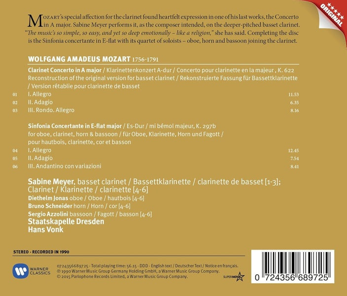 Concerto pour clarinette en la / K.622 - Symphonie concertante / K.297b - Front Cover