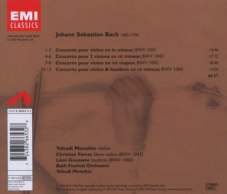 Concertos pour violon - Front Cover