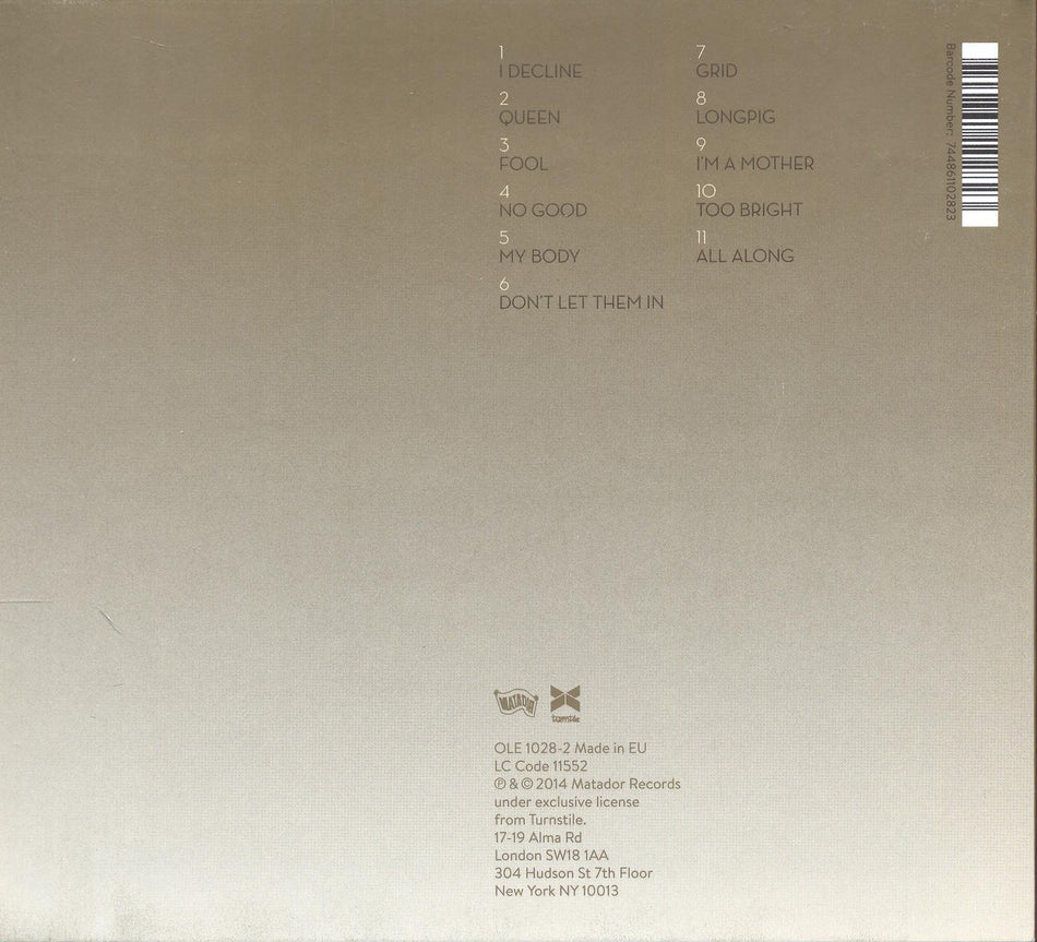 TOO BRIGHT - Back Cover