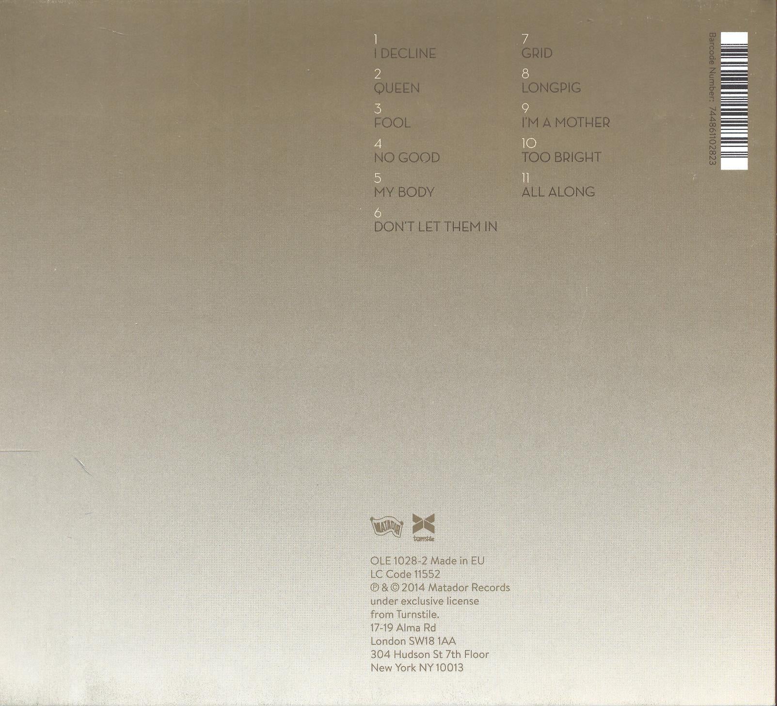 TOO BRIGHT - Back Cover