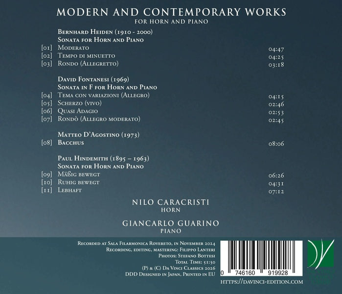 Oeuvres modernes et contemporaines pour cor et piano - Front Cover