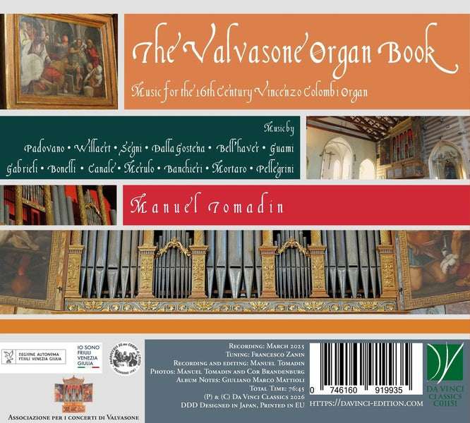 Le Livre d'orgue de Valvasone: Musique pour l'orgue Vincenzo Colombi du XVIe siècle - Front Cover