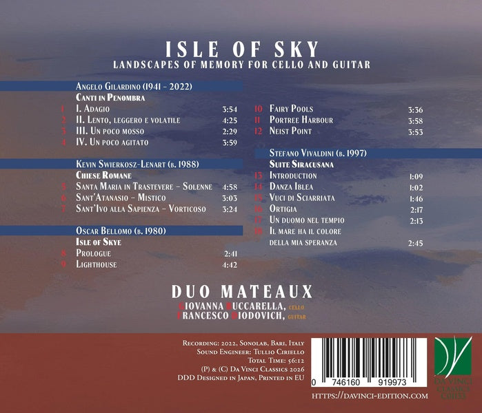 Isle Of Sky - Paysages de mémoire pour violoncelle et guitare - Front Cover