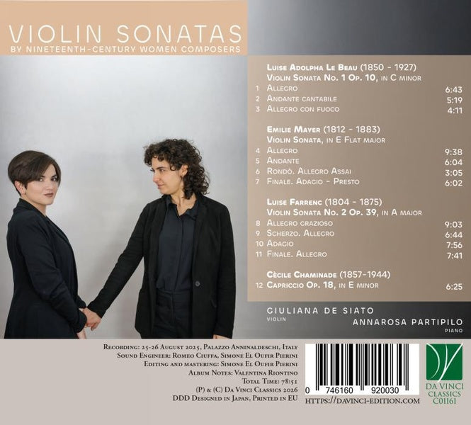 Sonates pour violon de compositrices du 19ème siècle - Front Cover