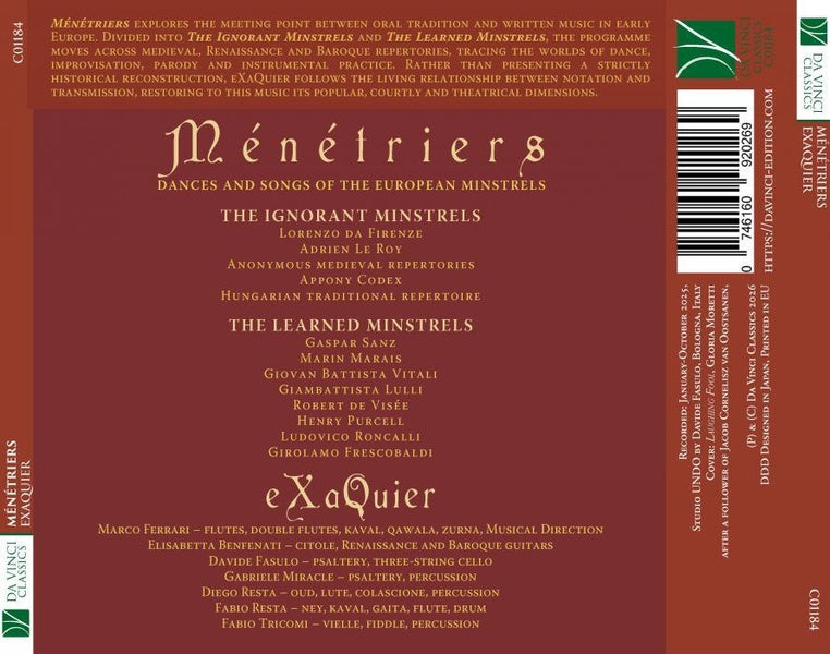 Ménétriers : Danses et chansons des ménestrels en Europe - Front Cover