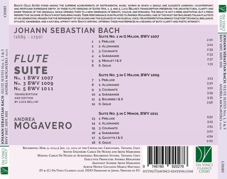 Suites pour flûte BWV 1007 & 1009 - Front Cover