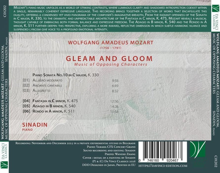 Gleam And Gloom / Œuvres pour piano - Front Cover