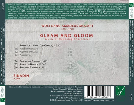 Gleam And Gloom / Œuvres pour piano - Front Cover