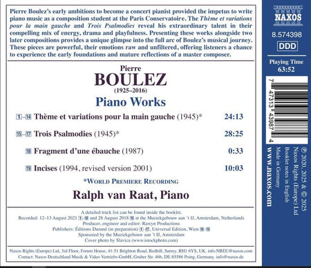 Œuvres pour piano - Front Cover