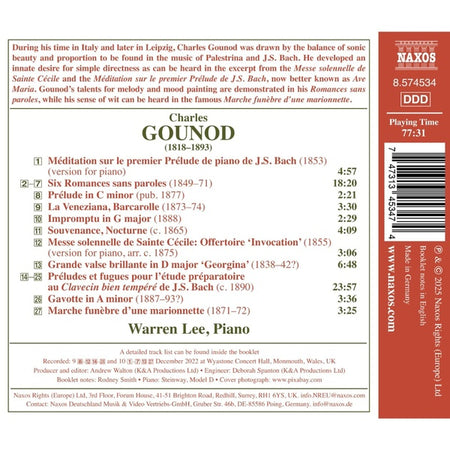Charles Gounod : Piano Works (méditation sur le premier prélude) - Front Cover