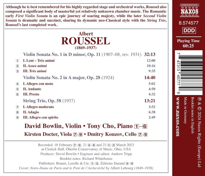 Sonates pour violon numéros 1 et 2 - Trio à cordes - Front Cover