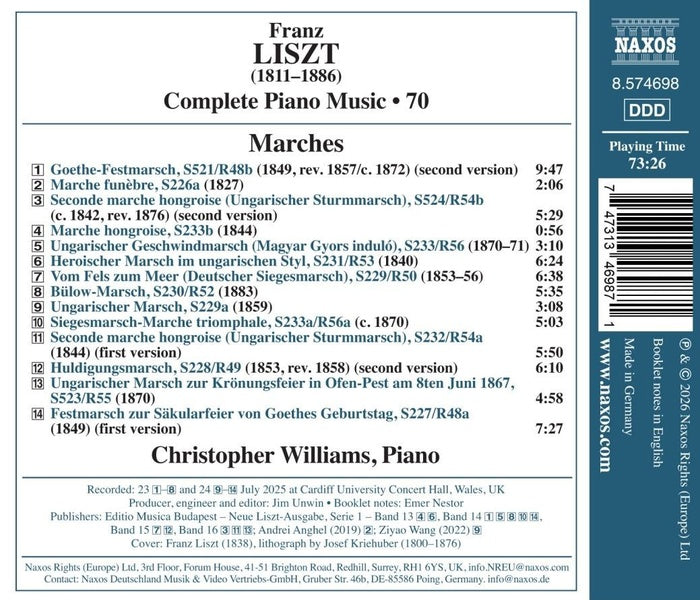 Complete Piano Music, Volume 70 - Front Cover