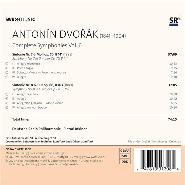Symphonies Numéros 7 et 8 - Front Cover