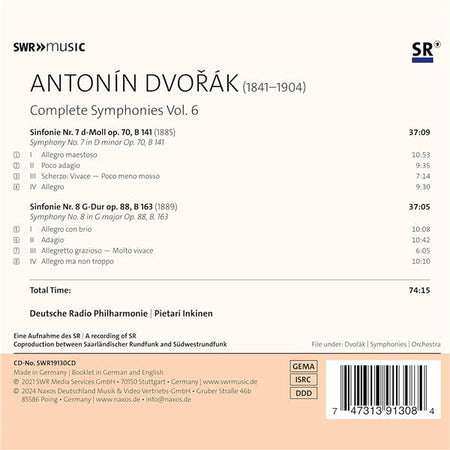 Symphonies Numéros 7 et 8 - Front Cover