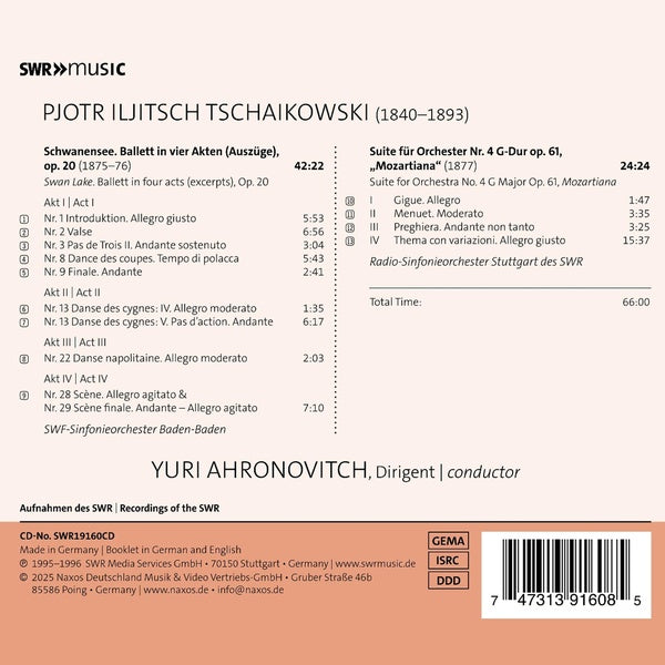 Yuri Ahronovitch Conducts Tchaikovsky - Front Cover
