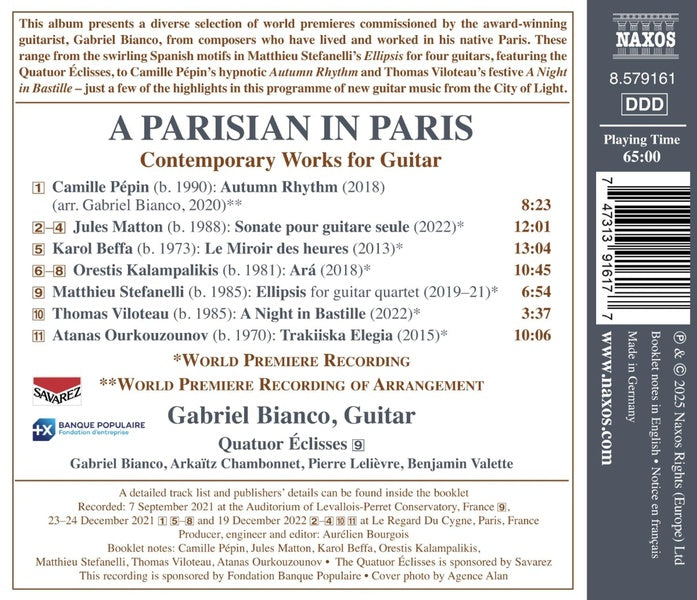 A Parisian In Paris : Contemporary Works For Guitar - Front Cover