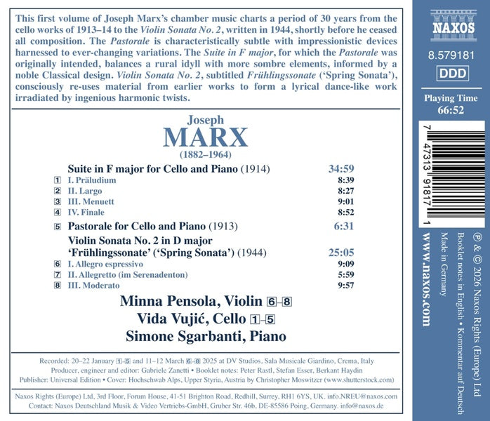 Chamber Music, Volume  1 - Front Cover
