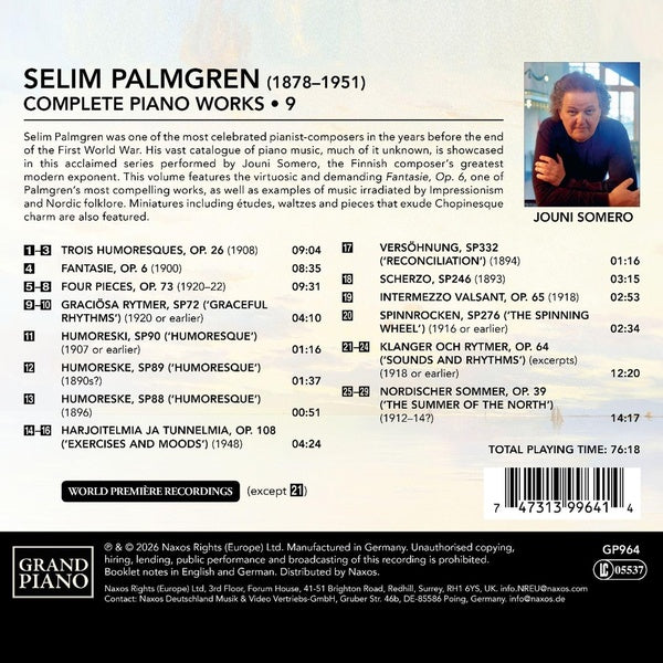 Complete Piano Works, Vol. 9 - Front Cover
