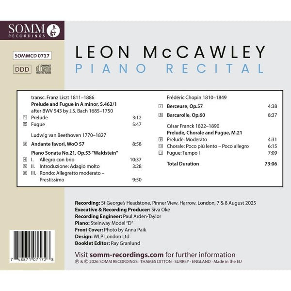 Piano Récital - Front Cover