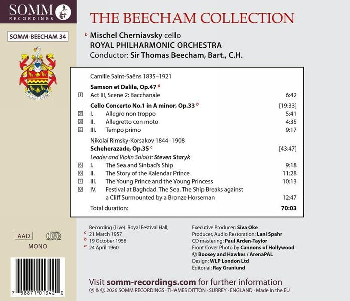 Shéhérazade / Bacchanale - Concerto pour violoncelle Numéro 1 - Front Cover