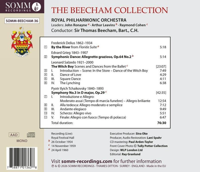 The Beecham Collection, Volume 36 - Œuvres orchestrales - Front Cover