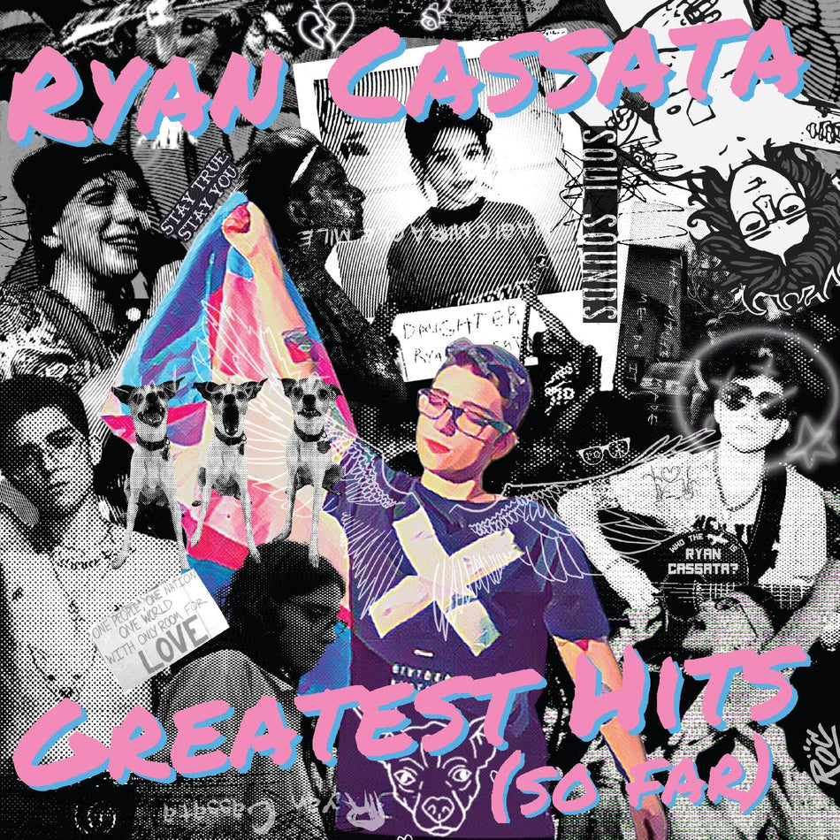 GREATEST HITS SO FAR/VINYLE TRANSLUCIDE AVEC ECLABOUSSURES BLEUES ET ROSES - Front Cover