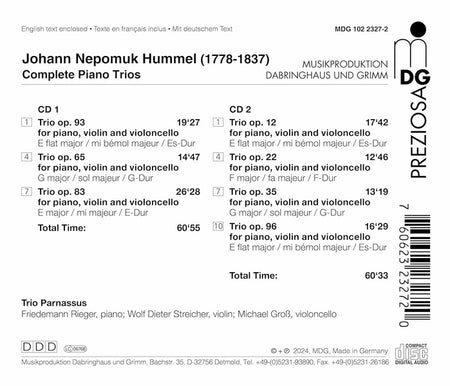 Complete Piano Trios - Front Cover