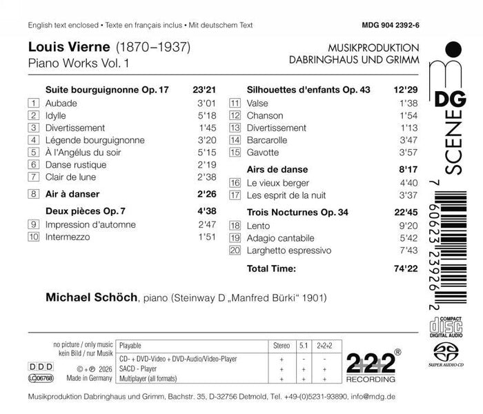 Œuvres pour piano, Volume 1 - Front Cover