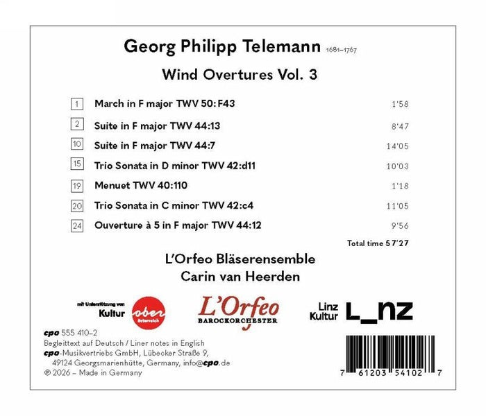 Ouvertures pour instruments à vent Volume 3 - Front Cover