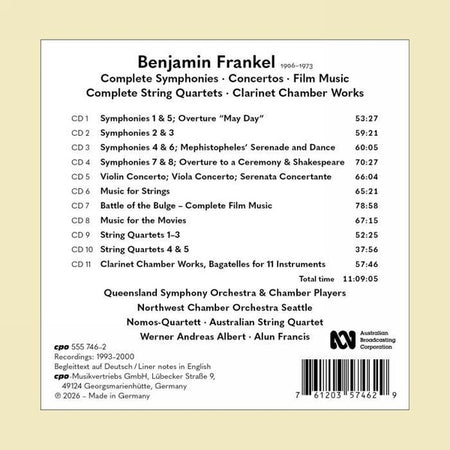 Symphonies / Concertos / Musique de film / Musique de chambre - Front Cover