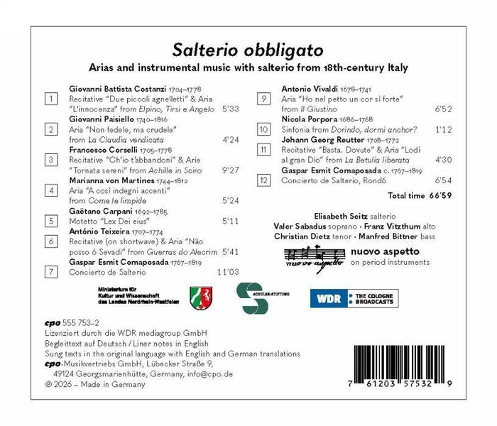 Salterio obbligato / Airs d’opéras et musique instrumentale - Front Cover