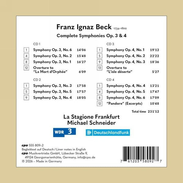 Symphonies Opus 3 et 4 - Front Cover