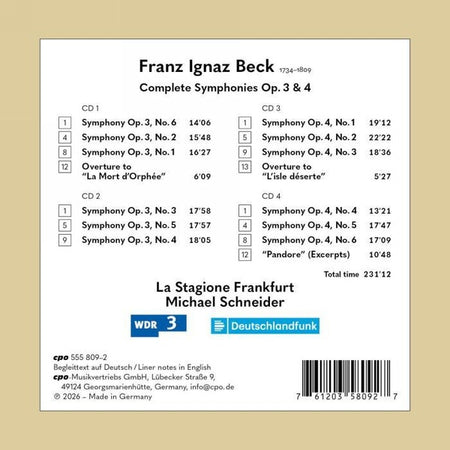 Symphonies Opus 3 et 4 - Front Cover