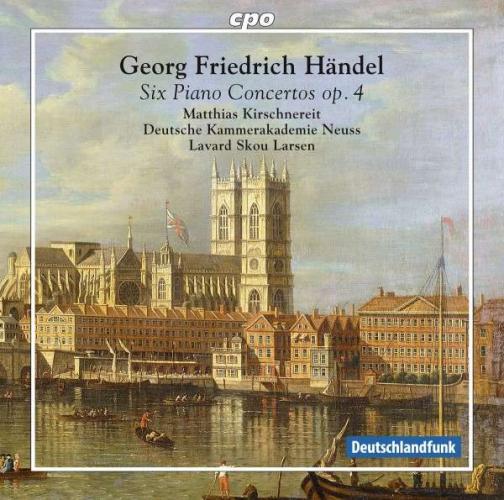 Haendel : Six concertos pour piano, op. 4. Kirschnereit, Larsen. - Front Cover