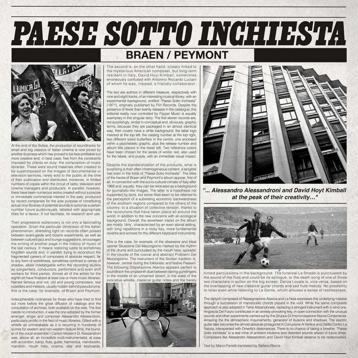 Paese Sotto Inchiesta/Eco Friendly Vinyl - Front Cover