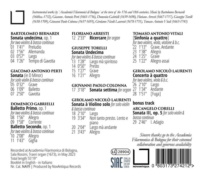 Musica Bononiensis - Front Cover
