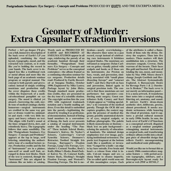 Geometry of Murder Extra Capsular Extraction Inversions/Double Crystal Clear LP - Front Cover