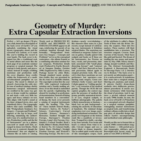 Geometry of Murder Extra Capsular Extraction Inversions/Double Crystal Clear LP - Front Cover