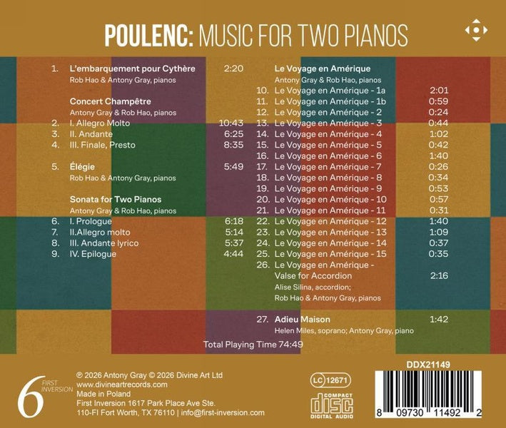Musique pour 2 pianos - Front Cover