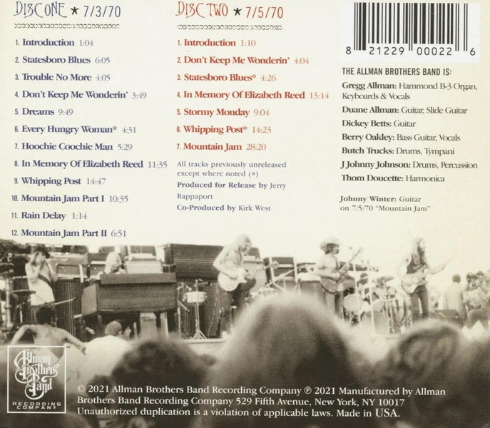 Live At The Atlanta International Pop Festival - Front Cover