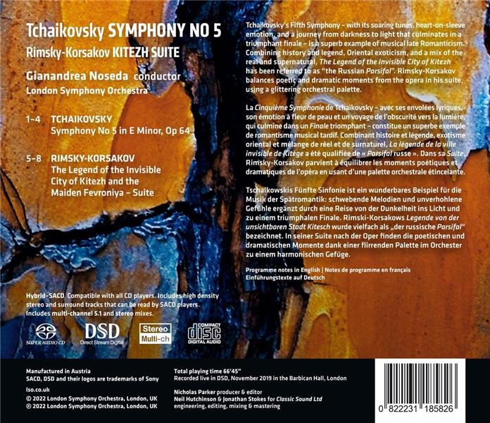 Tchaïkovski : Symphony Number 5 - Rimsky-Korsakov : Kitezh Suite - Front Cover
