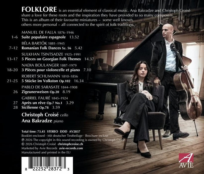 Folklore / Musique pour violoncelle & piano 19ème & 20ème siècles - Front Cover