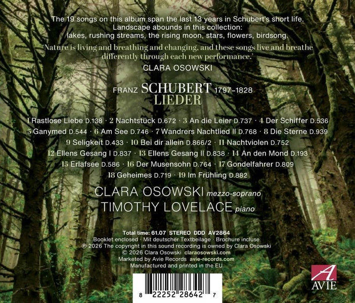 Schubert : Lieder - Front Cover