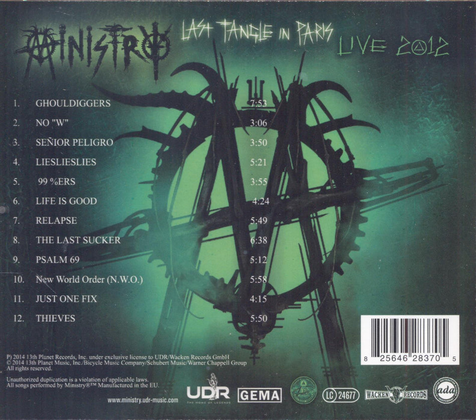 LAST TANGLE IN PARIS/LIVE 2012 - Back Cover